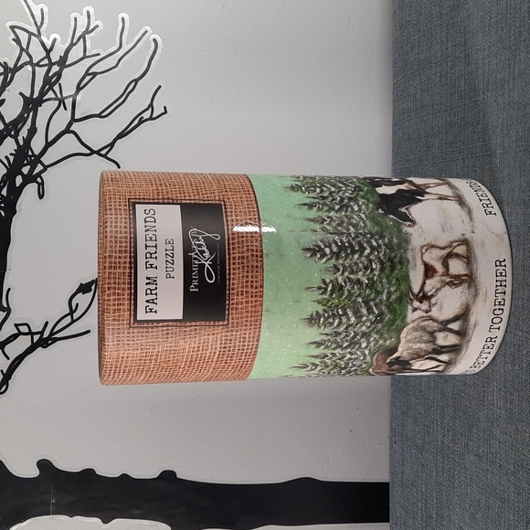 Puzzle Cow Sheep Donkey Goat Winter Friends 1000 Piece Jigsaw Farm Friends Gift - Picture 1 of 5